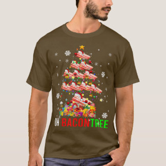 T-shirt Oh Bacon Tree Funky Xmas Tree Lights Père Noël Bac
