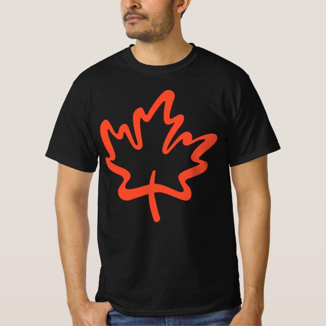 T-shirt Oh Canada ! Jour Canadien Maple Leaf Big Red Black (Devant)
