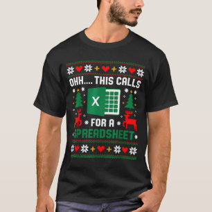 T-shirt Oh Cela Appelle Une Feuille De Calcul Noël Père No