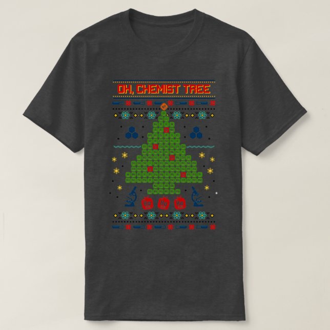 T-shirt Oh Chemist Tree vilain Sweatshirt de Noël (Design devant)