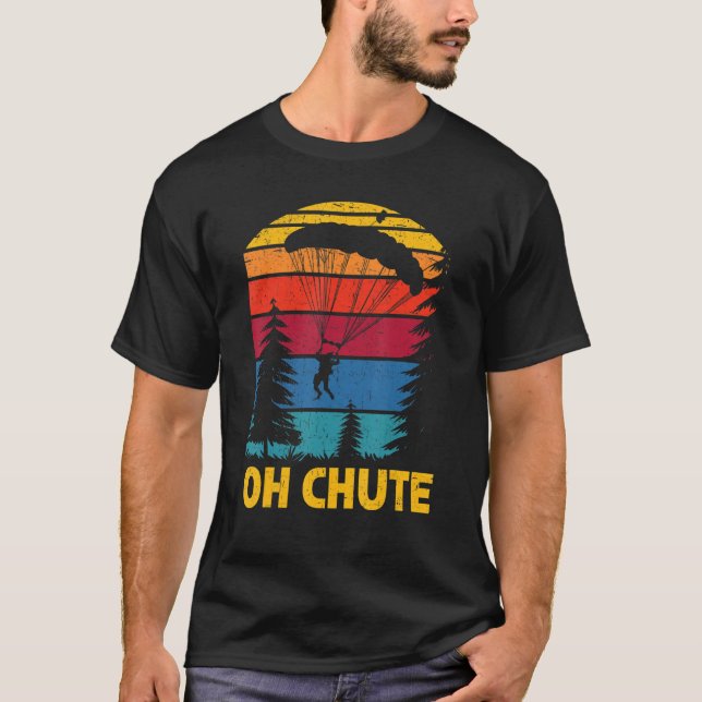 T-shirt Oh Chute Skydive Skydive Parachute S (Devant)