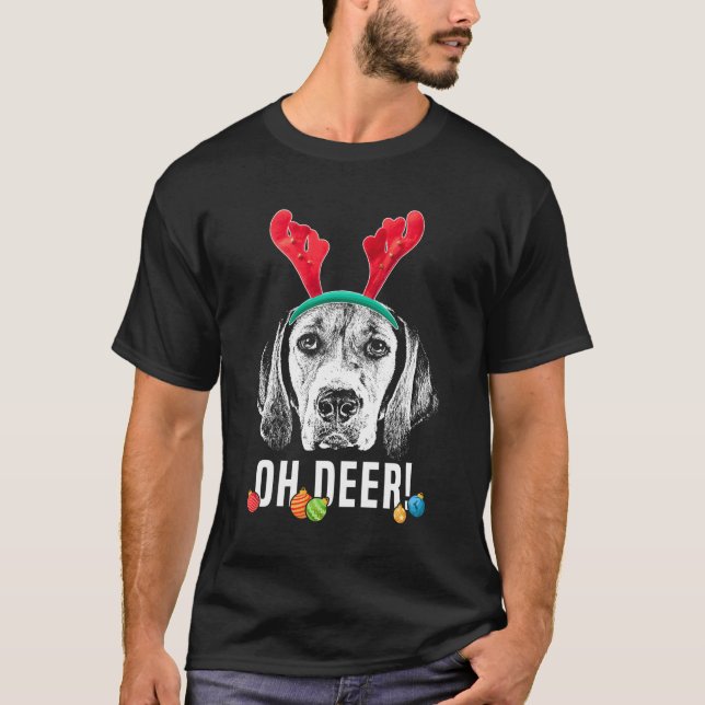 T-shirt Oh Deer Funny Harrier Noël (Devant)