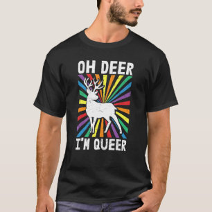 T-shirt Oh Deer Je suis Queer Lgbtq Rainbow Gay Lesbian Qu