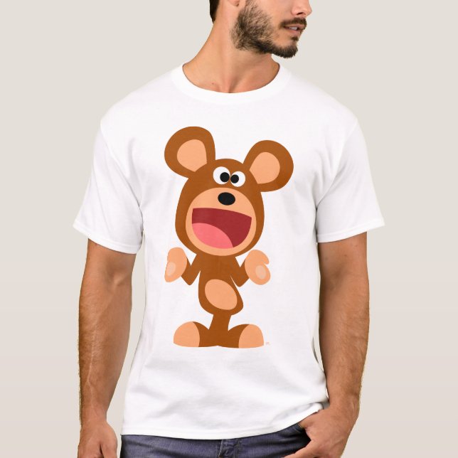 T-shirt "Oh…" Gesticulant l'ours de bande dessinée badine (Devant)