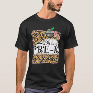 T-shirt Oh Hé Pré K Léopard Rentrée Scolaire Enfants Ensei