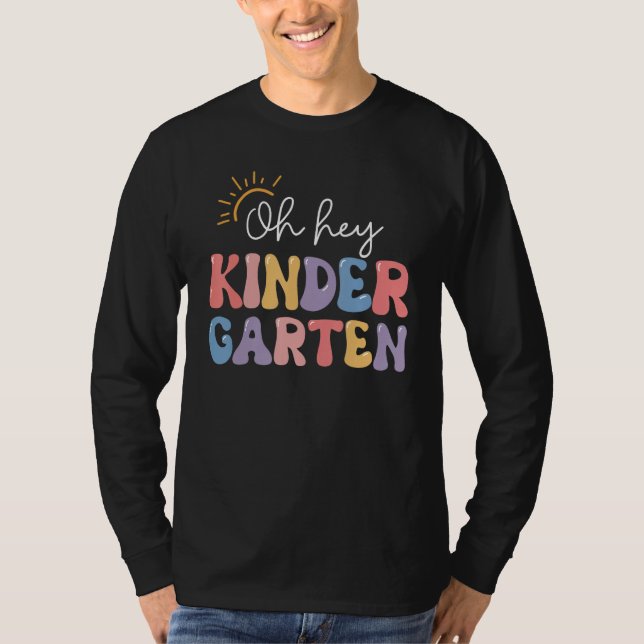 T-shirt Oh Hey Kindergarten Retro Happy First Day Back To  (Devant)