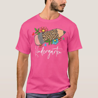 T-shirt Oh Kindergarten Leopard Pencil Retour À L'École