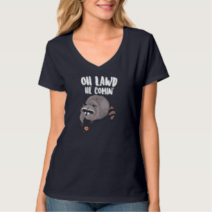 T-shirt Oh Lawd Il Vient Drôle Mème Thicc Raccoon Avec Un