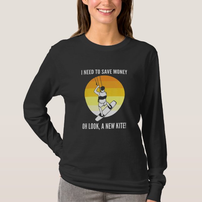 T-shirt Oh Look A New Kite Kitesurfing Kiteboarding (Devant)