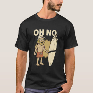 T-shirt Oh Non Surfeur avec Planche de Surf Cassée Rétro D