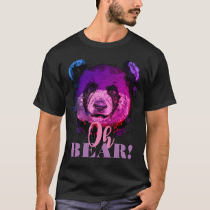 T-shirt "OH OURS" Drôle Cool Purple Panda