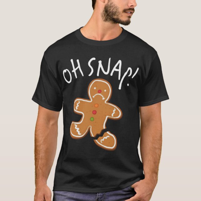 T-shirt Oh ! Pain d'épices Homme Cookie Funny Brossé Jambe (Devant)