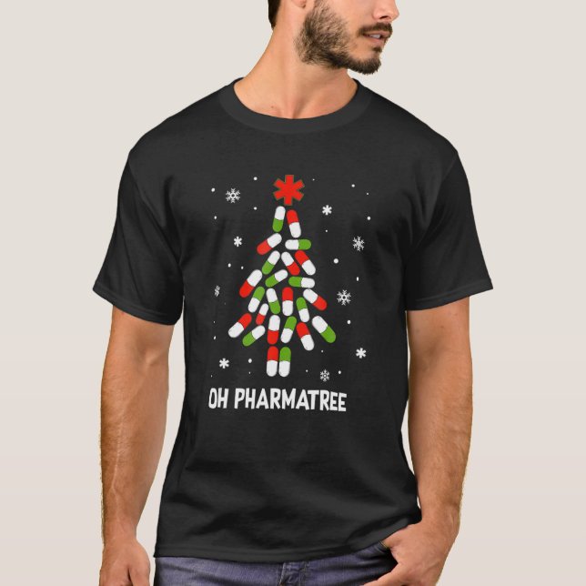 T-shirt Oh Pharmatree Arbre de Noël Médicaments pharmacie  (Devant)