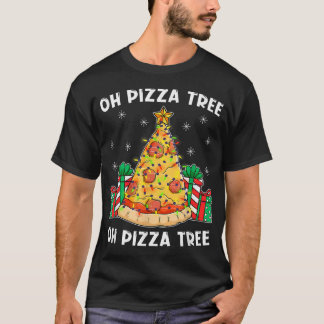 T-shirt Oh Pizza Tree Xmas Nourriture Présent Noël Pizza T