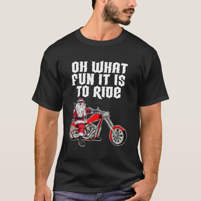 T-shirt Oh Quel Amusant C'Est De Circuler Le Père Noël Sur (Devant)