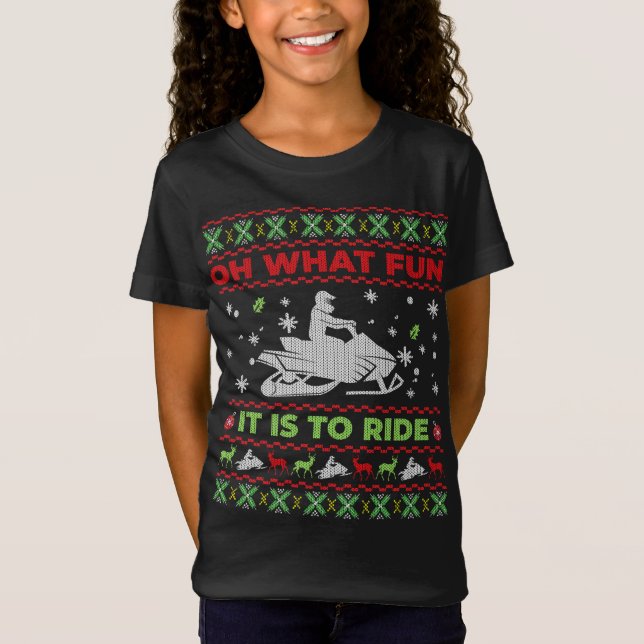 T-Shirt Oh Quel Amusant C'Est De Circuler Motoneige Laide  (Devant)