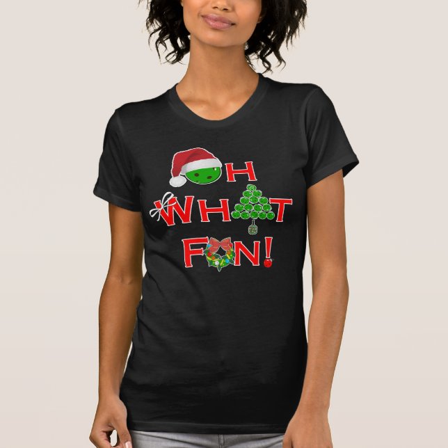 T-shirt Oh Quel Amusant Noël Pickleball Dark (Devant)