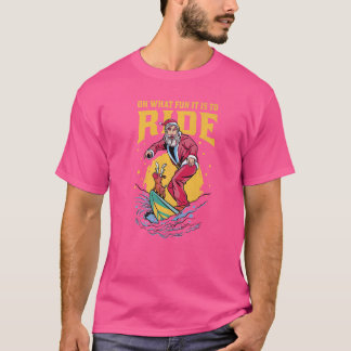 T-shirt Oh Quel Amusement C'Est De Faire Du Surf Père Noël