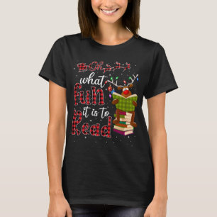 T-shirt Oh Quel Amusement C'Est De Lire Noël Mignonne Rein