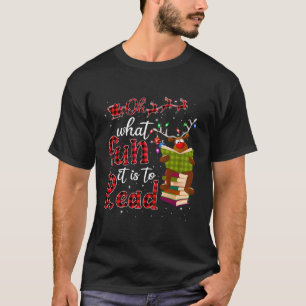 T-shirt Oh Quel Amusement C'Est De Lire Noël Mignonne Rein