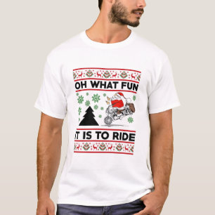 T-shirt Oh Quelle Joie De Rouler Santa Motocross Dirt Bik