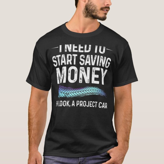 T-shirt Oh Regardez Un Projet Voiture Amusant Voiture Guy  (Devant)