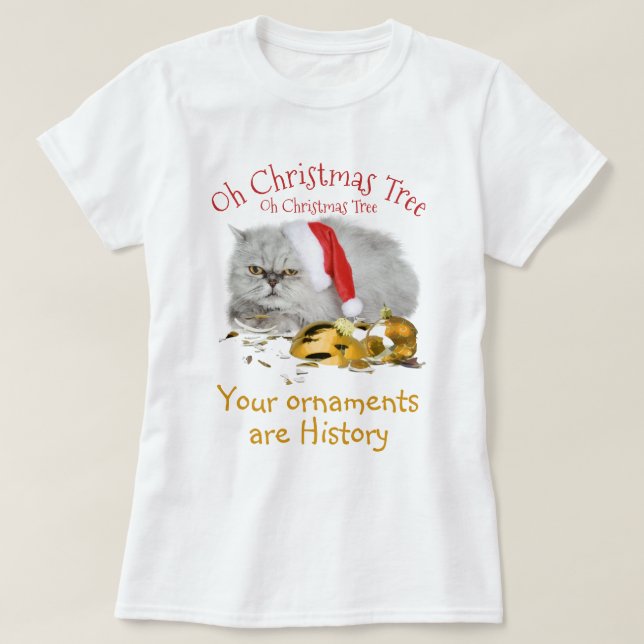 T-shirt Oh sapin de Noël Grumpy Kitty Chat (Design devant)