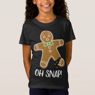 T-Shirt Oh Snap Gingerbread Man Cookie Broken Leg Funny