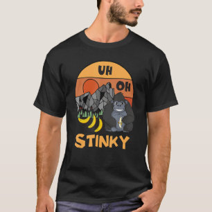 T-shirt Oh Stinky Poop Hommes Femmes Mignons Singe Retro