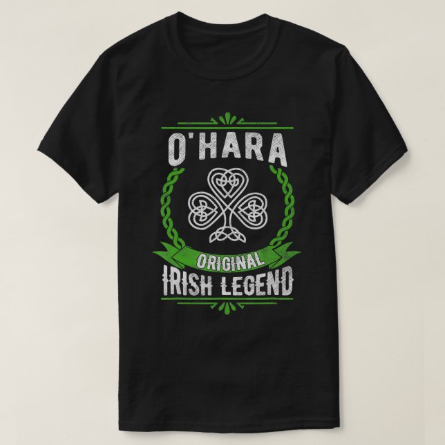 T-shirt OHara Nom IrishShamrock Jour de la Saint Patrick v (Design devant)