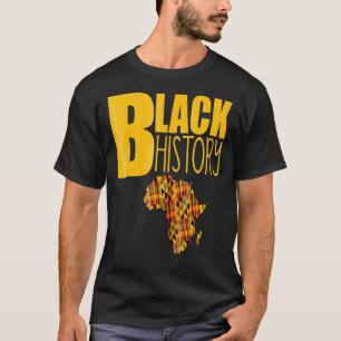 T-shirt Oheneba Vêtements Noir Histoire Afrique Kente Moti