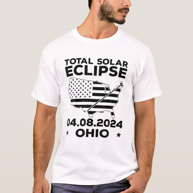 T-shirt Ohio 04/08/2024 Total Solar Eclipse Event 8 avril, (Devant)