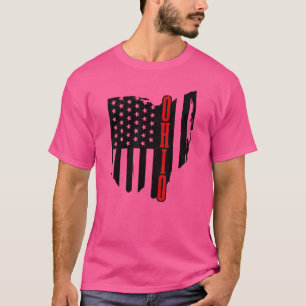 T-shirt Ohio American Flag State Map Fierté patriotique 4e
