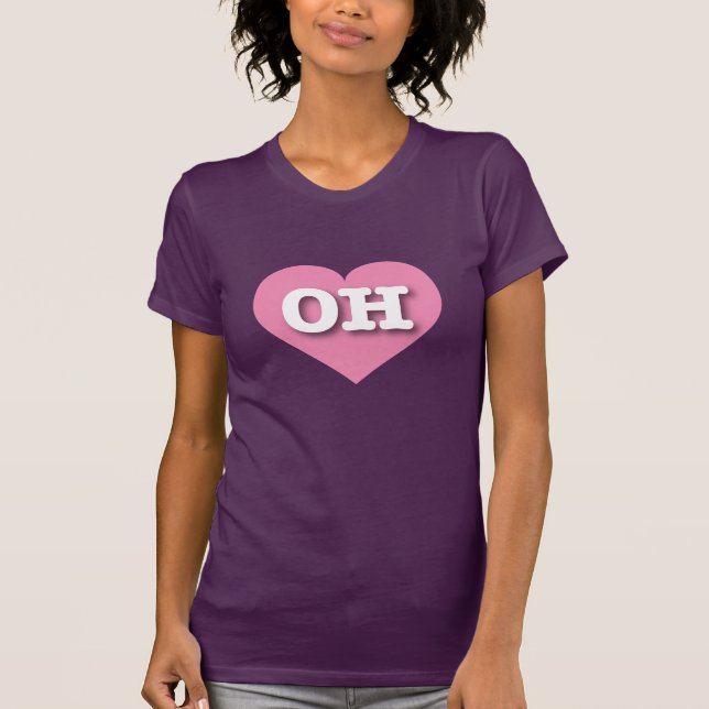T-shirt Ohio Coeur rose - J'aime OH (Devant)