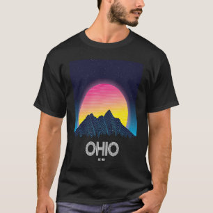 T-shirt Ohio Retro Vintage Mountain Grid 80s 90s