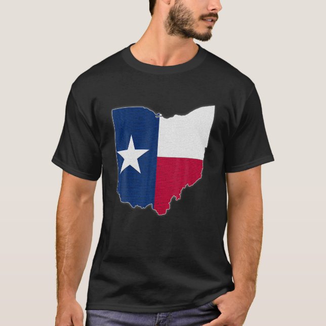 T-shirt OHIO STATE MAP TEXAS TX Drapeau Racines Hommes Fem (Devant)