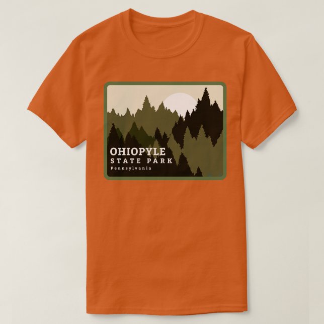 T-shirt Ohiopyle State Park Pennsylvania Forest Sunrise (Design devant)