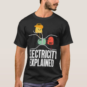 T-shirt Ohm Volt Amp Electricity Expliqué Funny Electrici