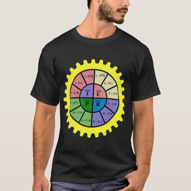 T-shirt Ohms Law Jersey-Ohms Law Diagramme-Moteur électriq (Devant)