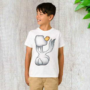 T-shirt Oie blanche vue de derrière oiseau idiot