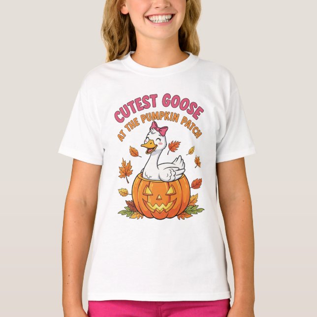 T-shirt Oie cutest au Citrouille Patch Drôle Halloween (Devant)