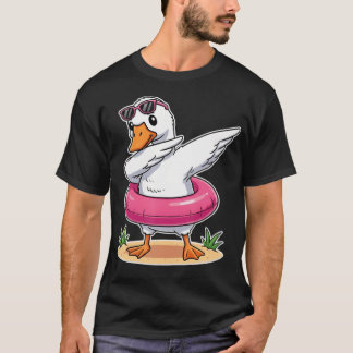 T-shirt Oie Dabbing Canard Drôle Été Plage Piscine