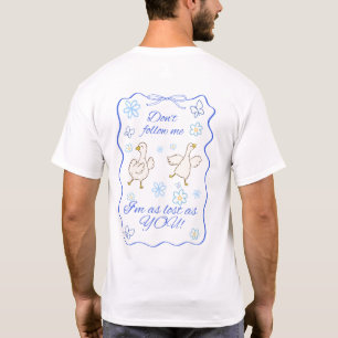T-shirt Oie dallée se perdant, avant et arrière