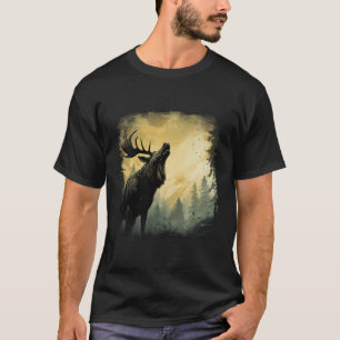 T-shirt Oie D'Oers D'Ours En Forêt Avec Pins P Cerfs
