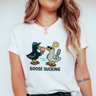 T-shirt Oie drôle d'été; Oie avec glace
