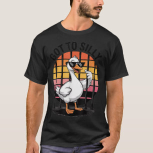 T-shirt Oie Drôle Rétro Lunettes de Soleil Oiseau de Priso