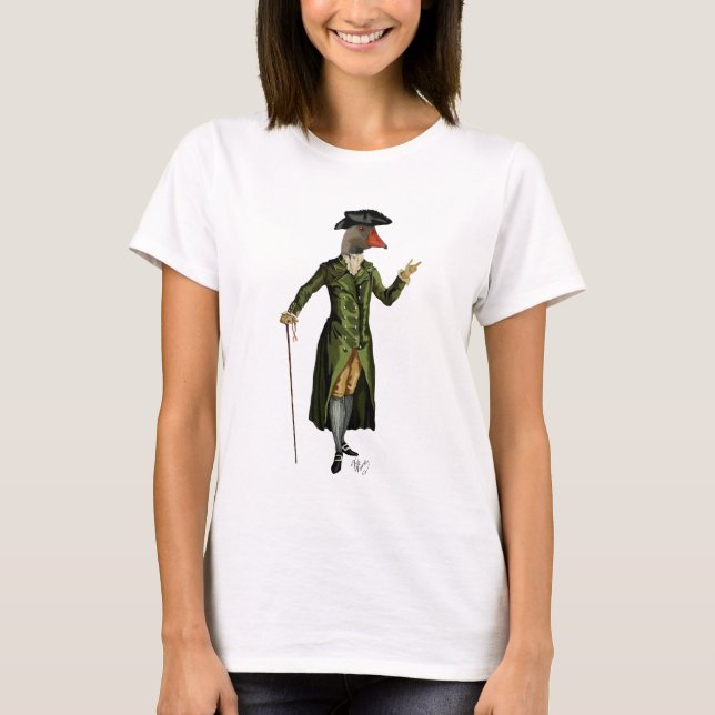 T-shirt Oie en Vert Régence Manteau 2 (Devant)