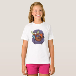 T-shirt Oie lisant un livre sur un canapé   choisir la cou
