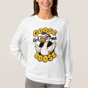 T-shirt Oie me fait perdre" - Oie drôle avec lunettes