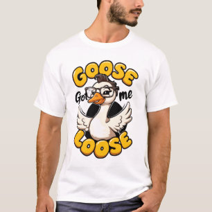 T-shirt Oie me fait perdre" - Oie drôle avec lunettes